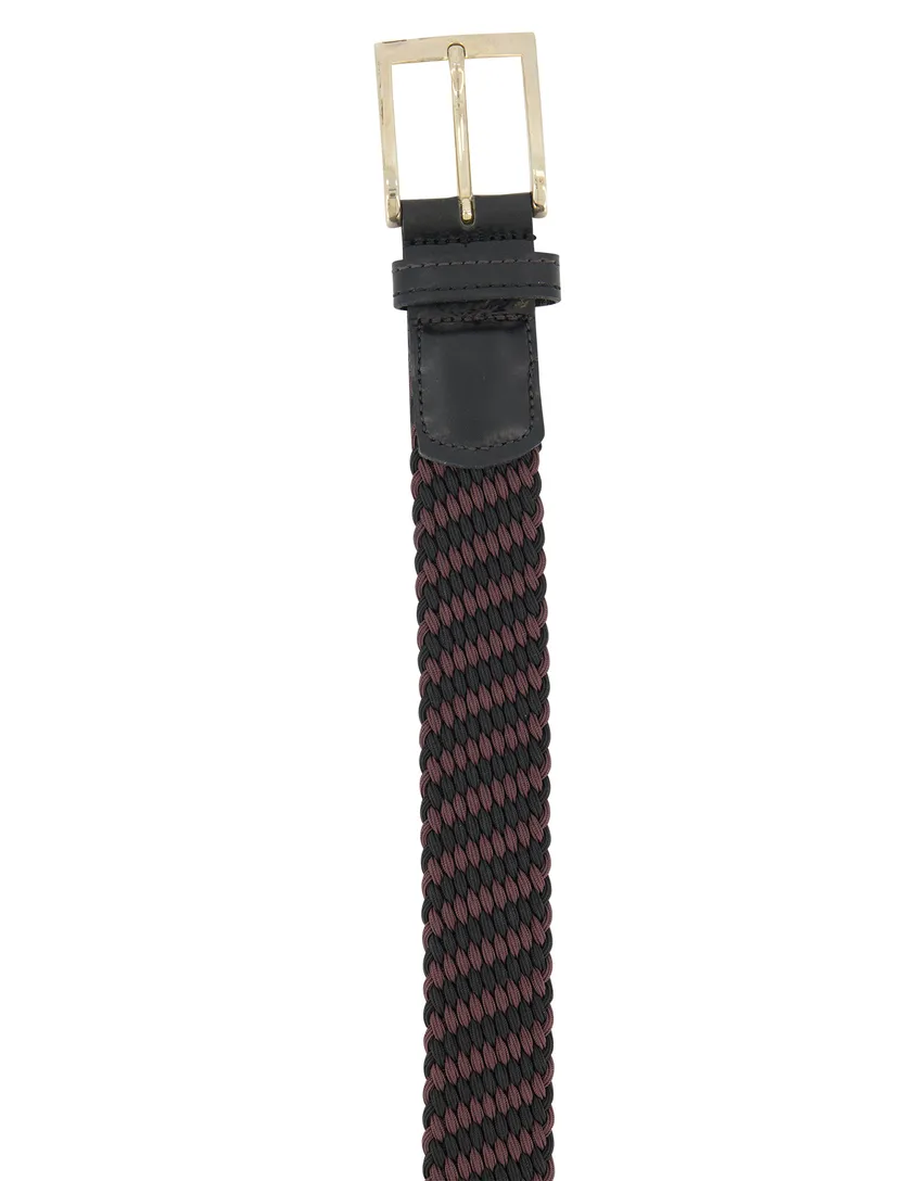 Bruine leren riem met structuur Meyer