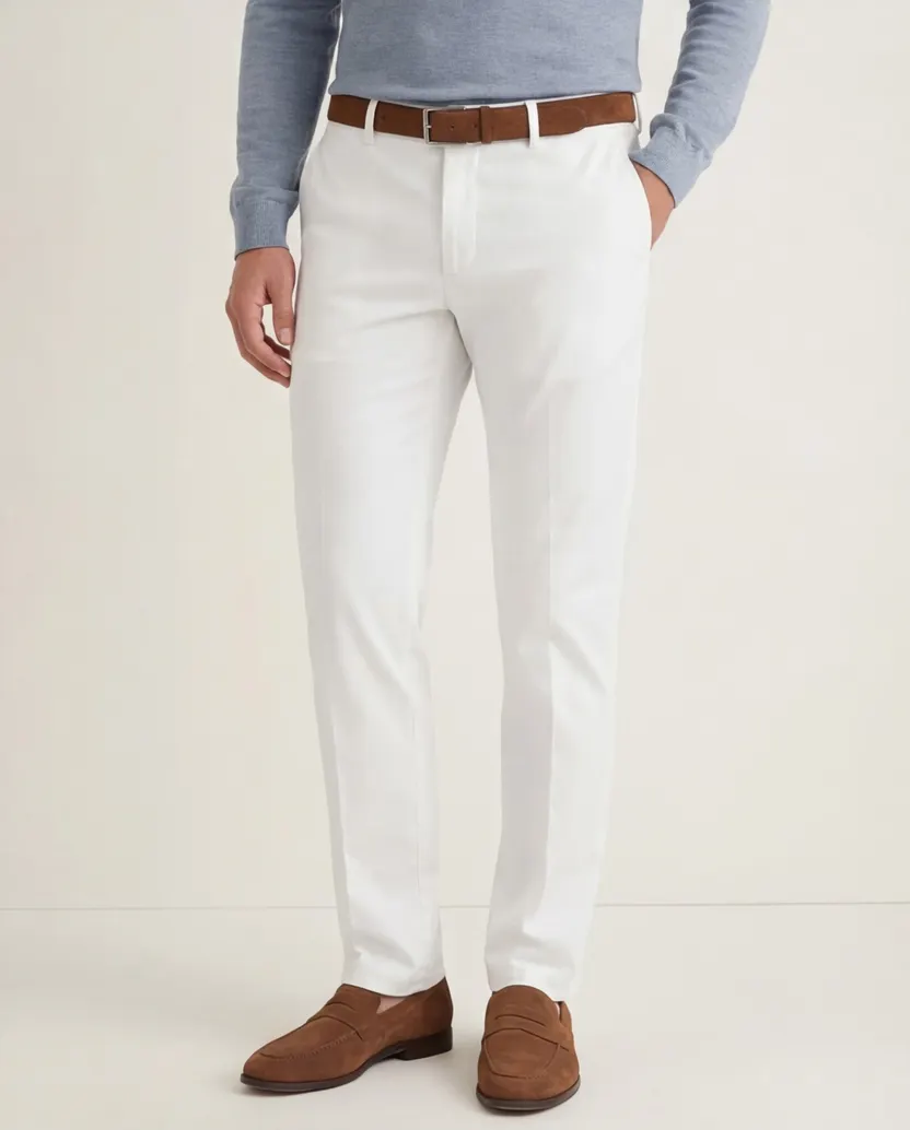 M.E.N.S. katoenen broek wit Madison