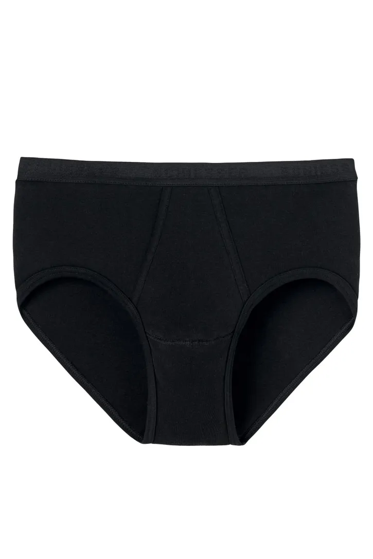 5=4 Schiesser Original slip katoen zwart met gulp