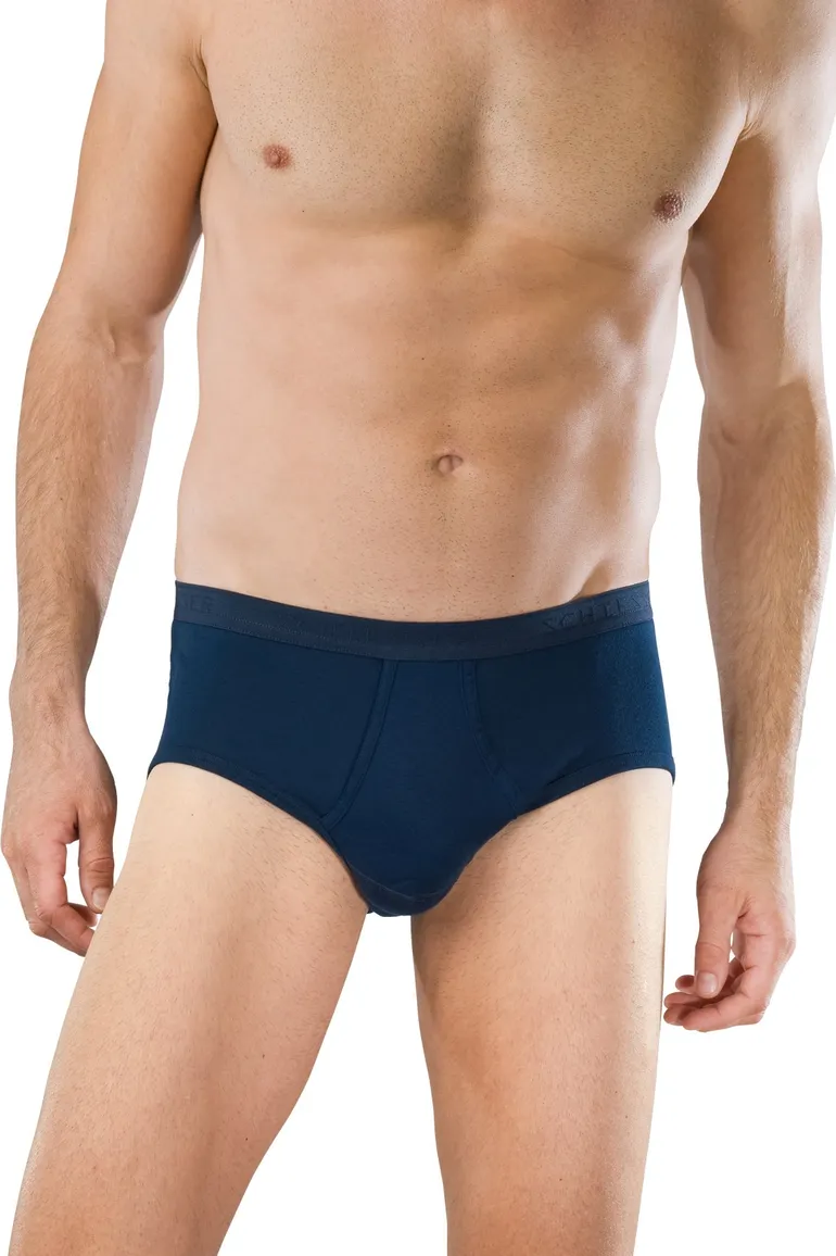 5=4 Schiesser Original classics slip feinripp navy met gulp katoen