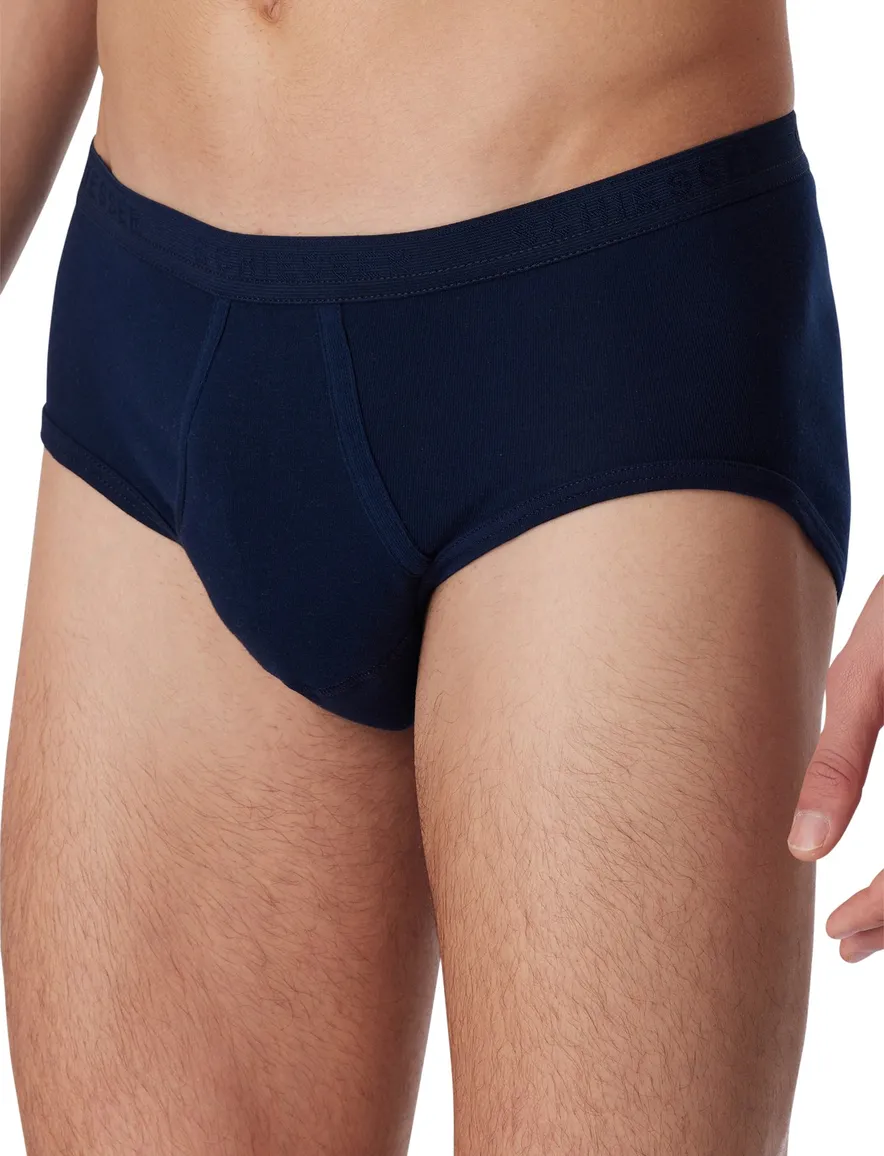 5=4 Schiesser Original classics slip feinripp navy met gulp katoen