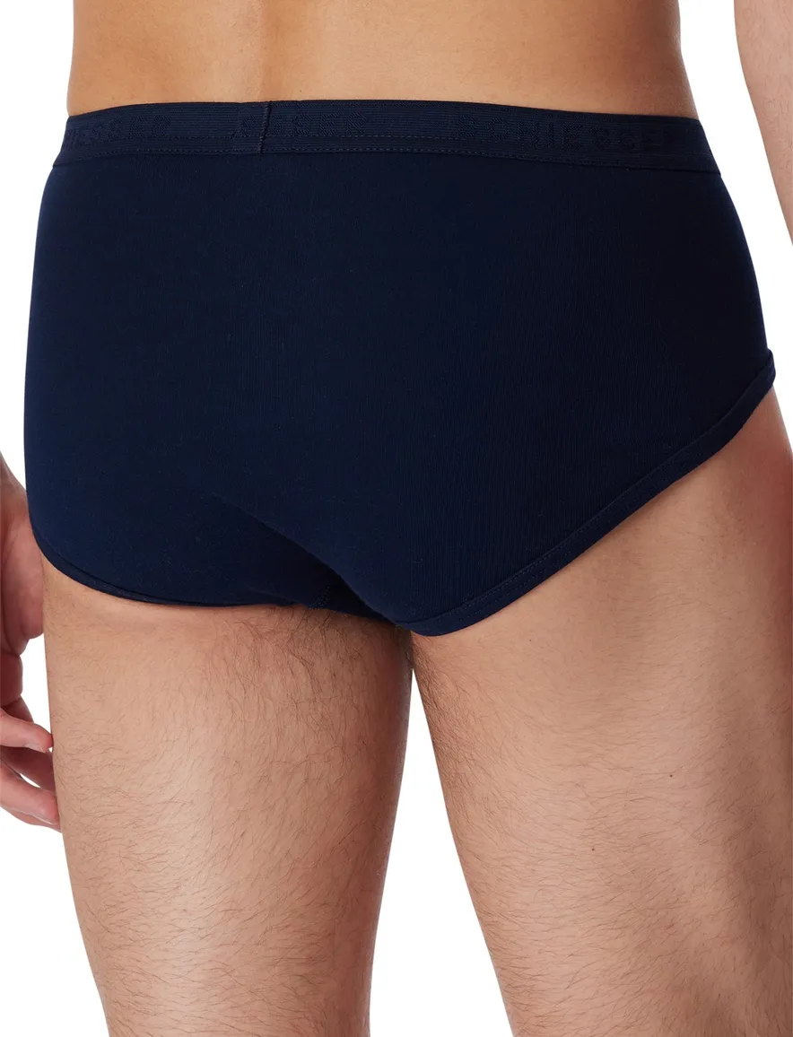 5=4 Schiesser Original classics slip feinripp navy met gulp katoen