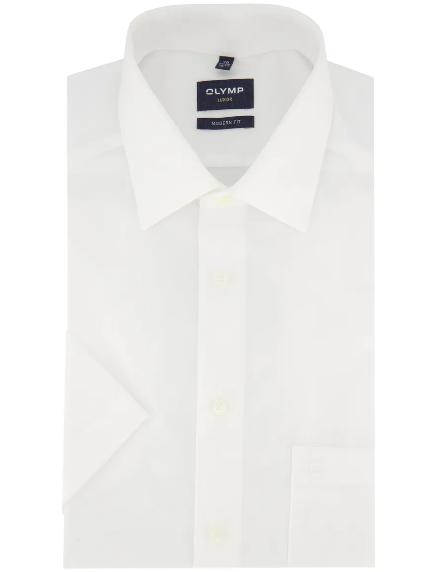 Olymp Luxor Modern Fit overhemd korte mouw wit