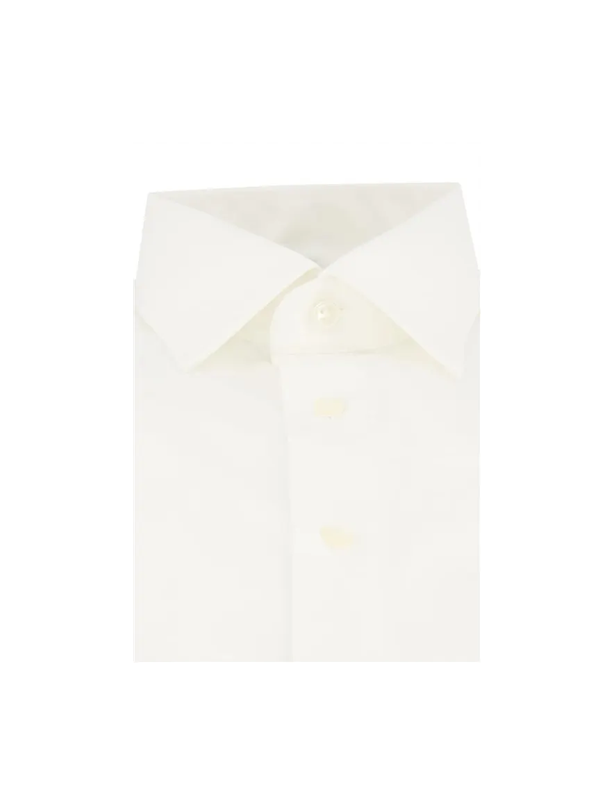 Mouwlengte 7 Olymp overhemd normale fit wit uni 100% katoen