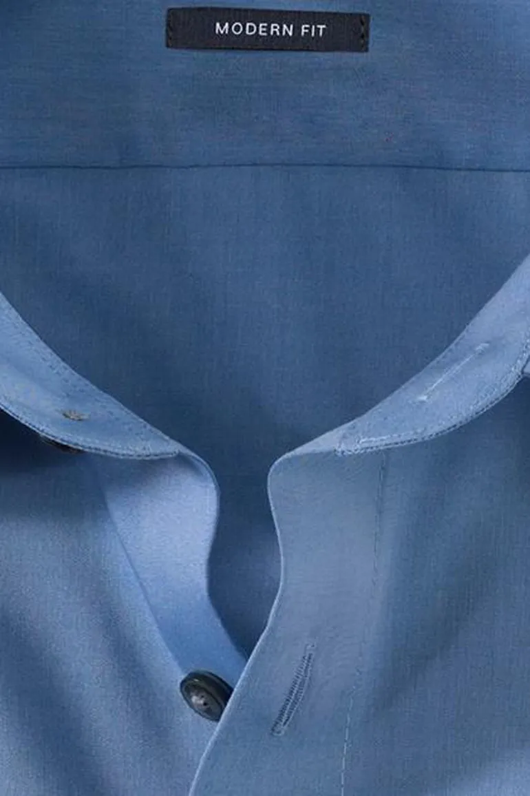 Olymp overhemd strijkvrij modern fit middenblauw