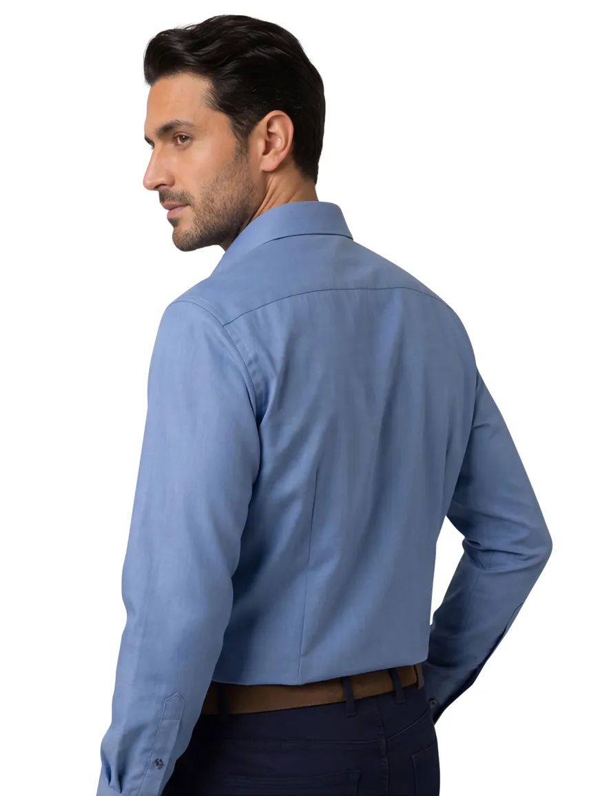 Olymp overhemd strijkvrij modern fit middenblauw