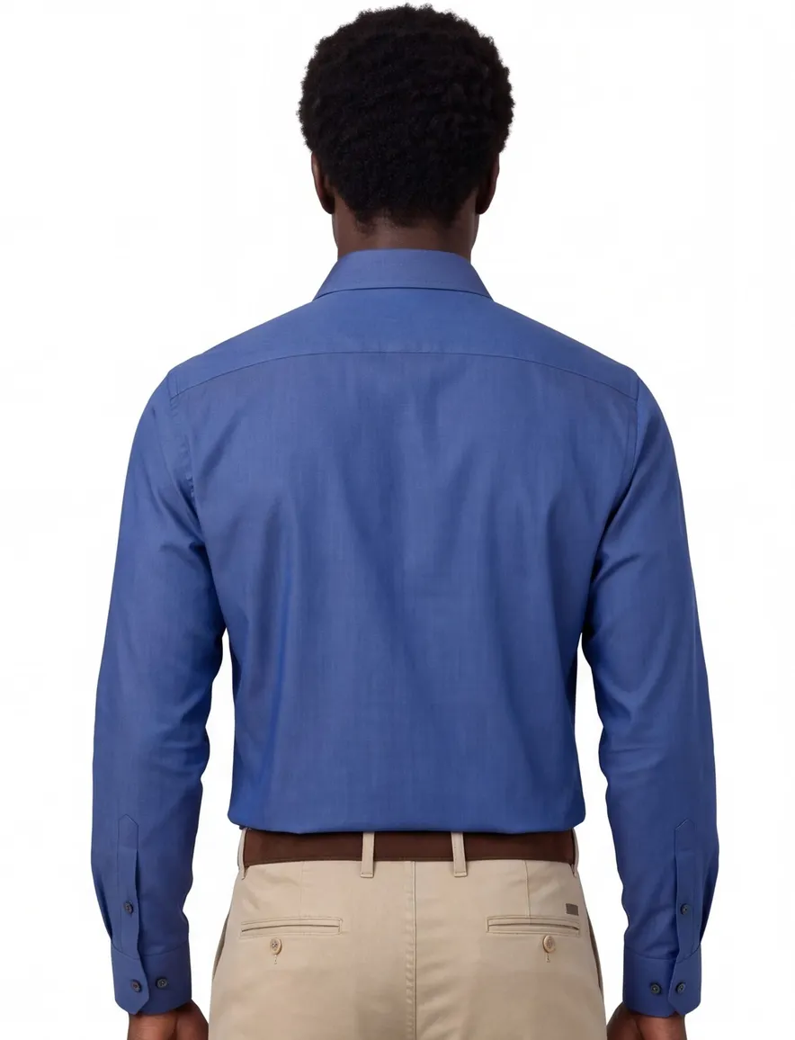 Olymp overhemd Chambray modern fit donkerblauw