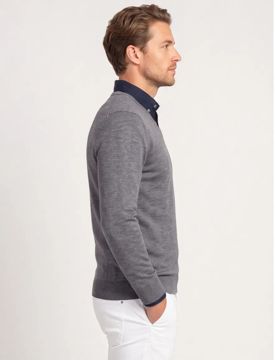 OLYMP Level Five pullover grijs melange