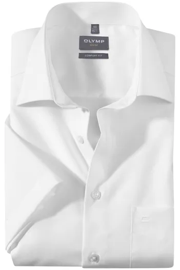 Olymp Olymp overhemd korte mouw wit Comfort Fit