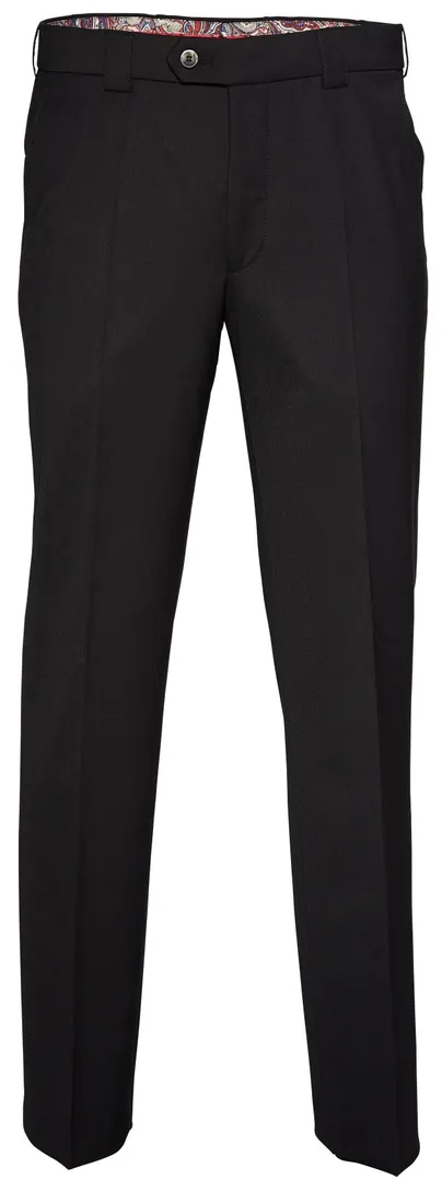 Meyer pantalon Roma wol stretch zwart