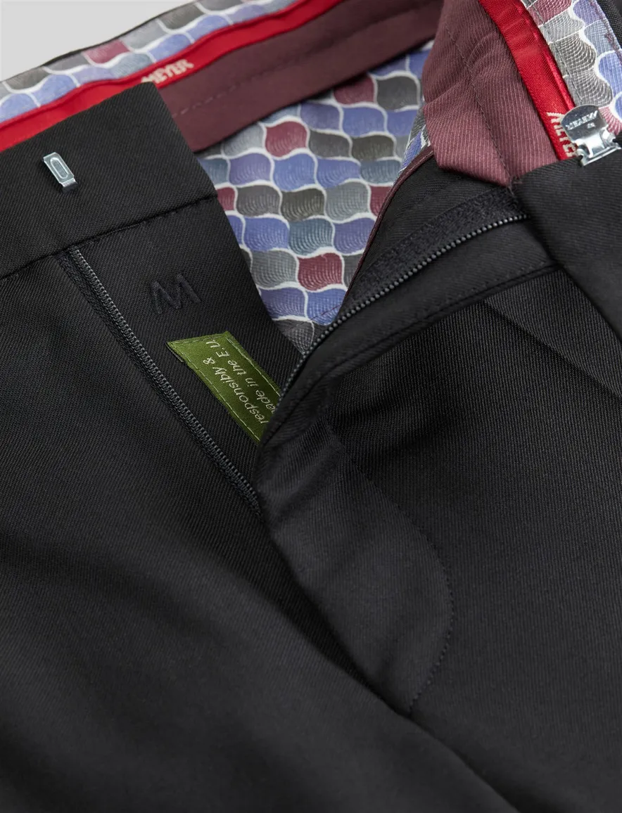 Meyer broek Roma zwart wol-menging