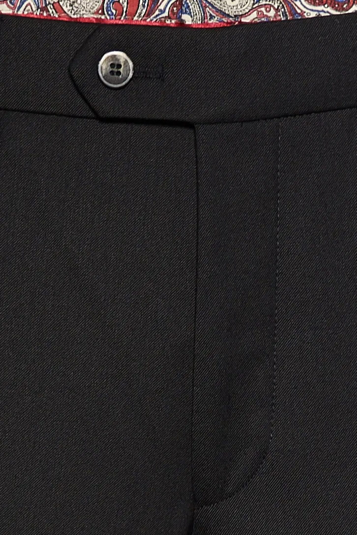 Meyer pantalon Roma wol stretch zwart