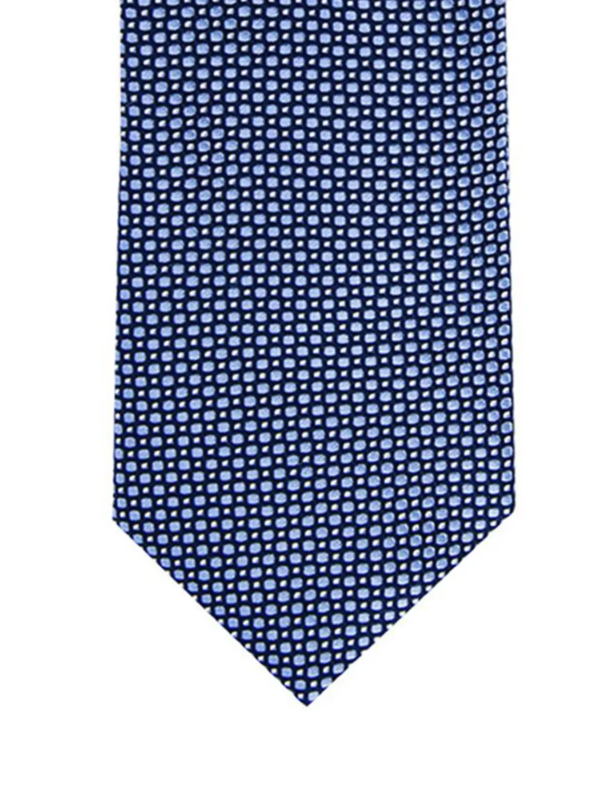 Profuomo stropdas blauw met motief puur zijde