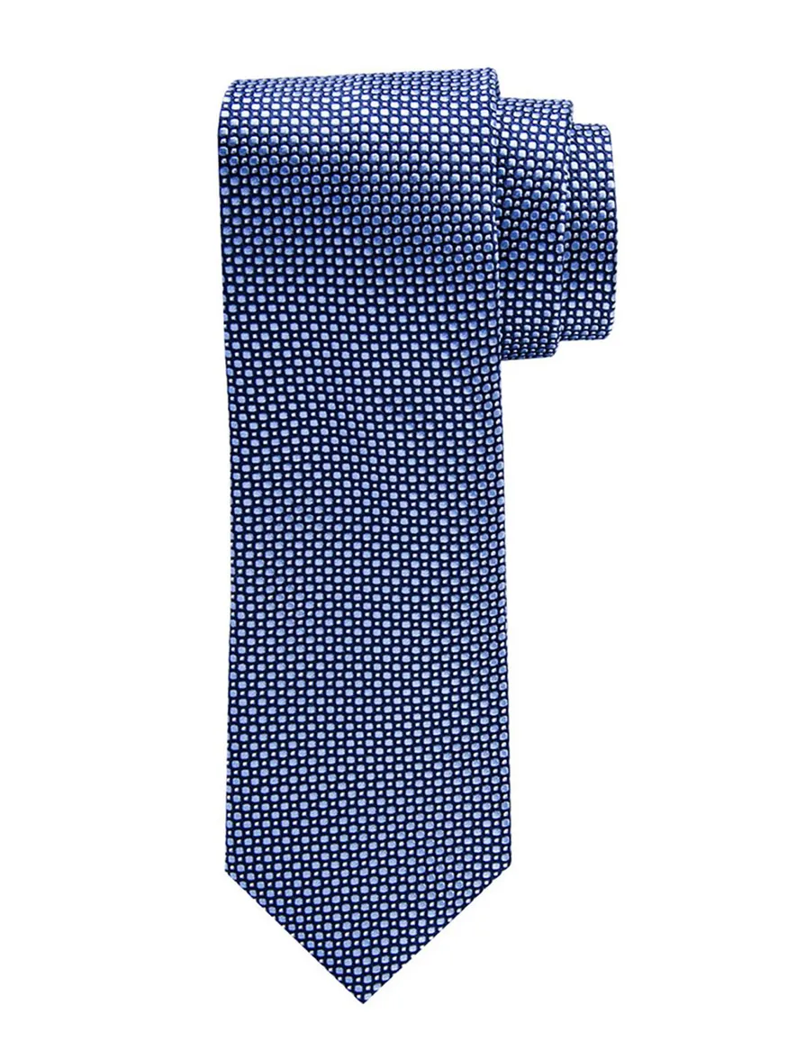 Profuomo stropdas blauw met motief puur zijde