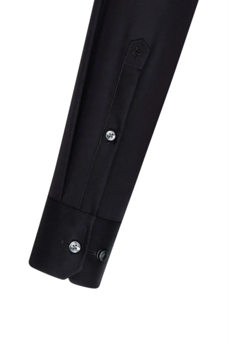 Seidensticker overhemd effen zwart slim fit