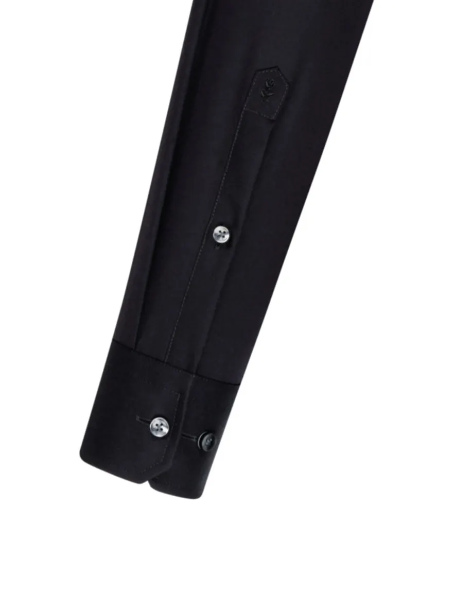 Seidensticker overhemd effen zwart slim fit