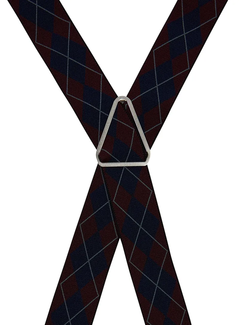Lindenmann bretels bordeaux navy motief