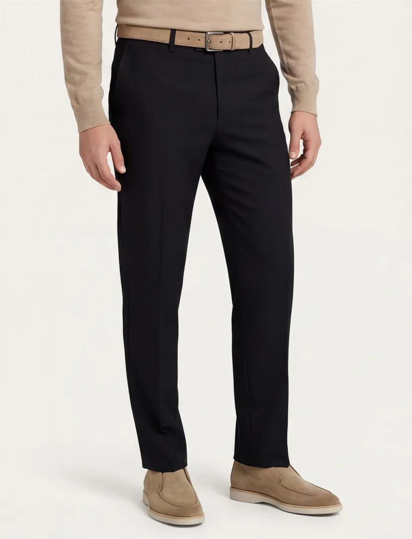 Gardeur pantalon wol model Bardo zwart