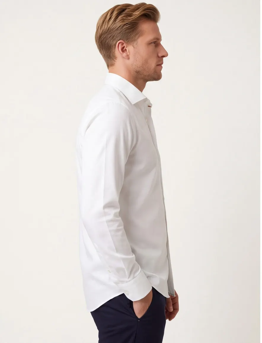 Ledub overhemd Tailored Fit antiek wit