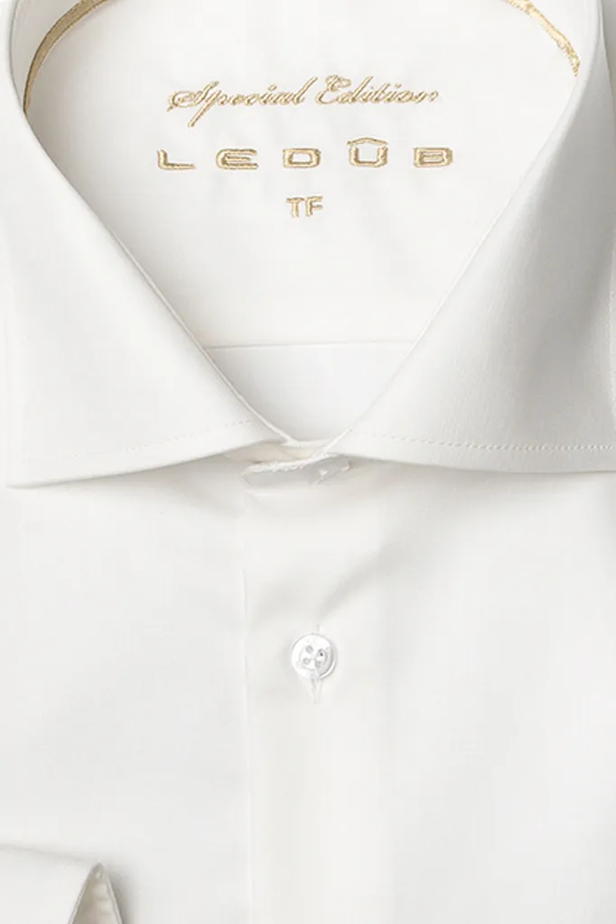 Ledub tailored fit overhemd ivoorwit