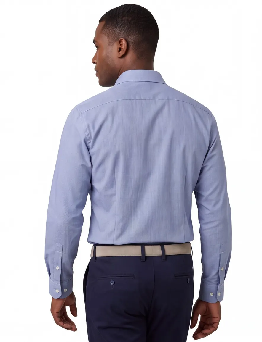Olymp overhemd Level 5 body fit blauw structuur
