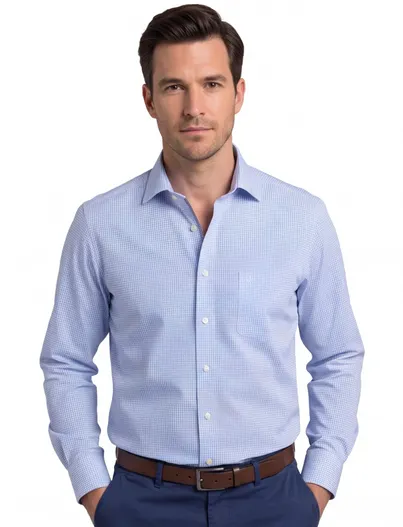 Olymp Olymp Luxor overhemd non iron blue check