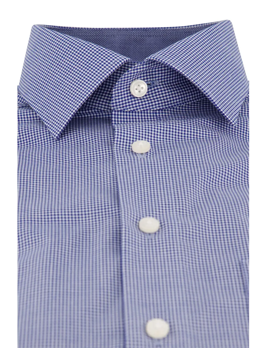 Olymp Luxor modern fit overhemd vichy navy