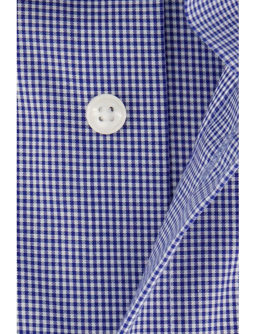 Olymp Luxor modern fit overhemd vichy navy