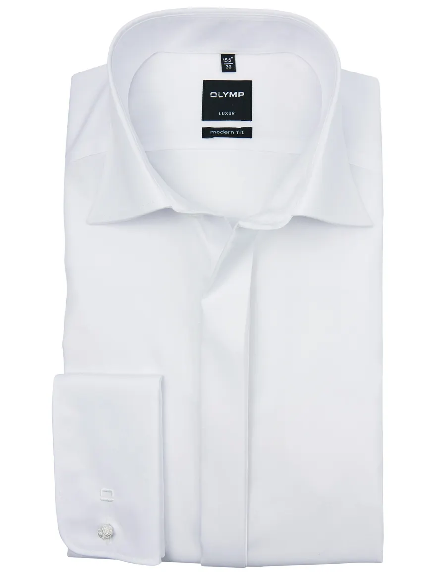 Olymp mouwlengte 7 smoking shirt wit non iron