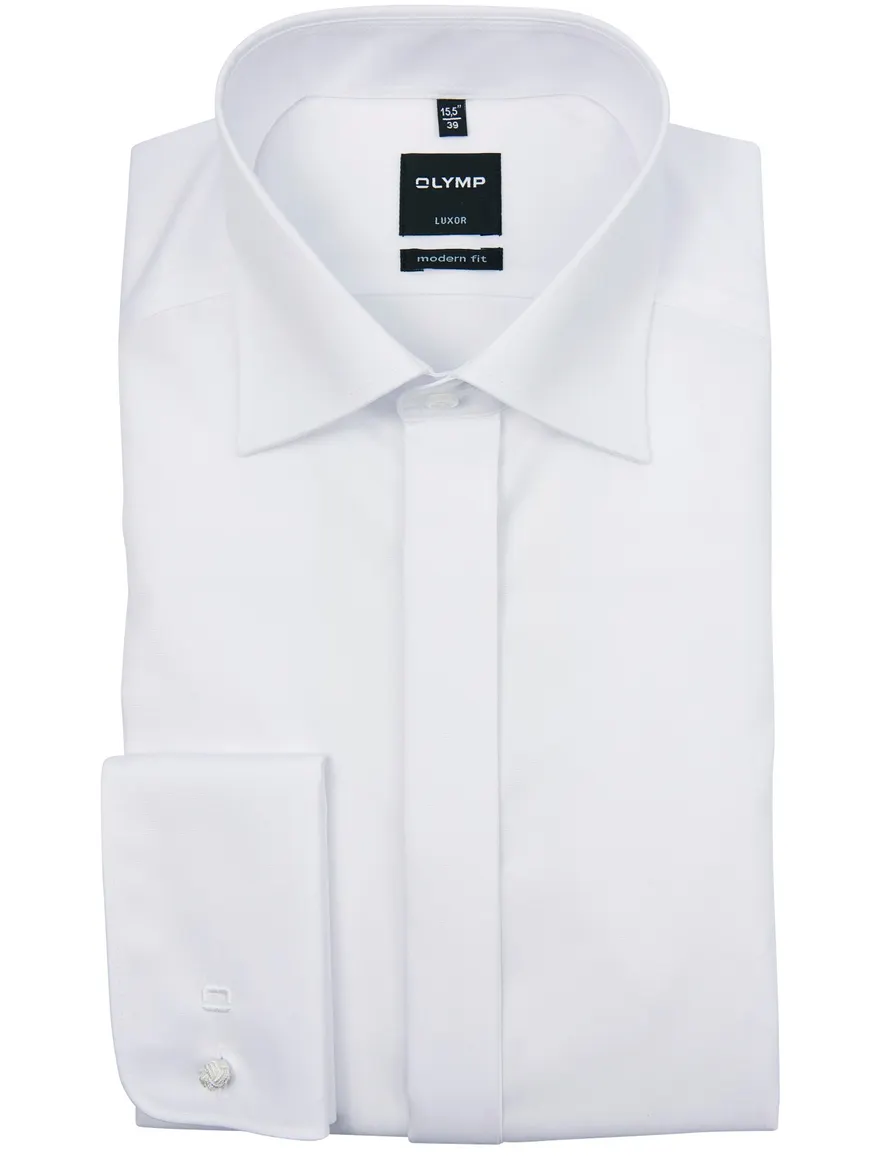 Olymp mouwlengte 7 smoking shirt wit non iron