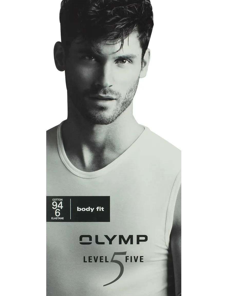 Olymp tanktop Level Five wit effen katoen