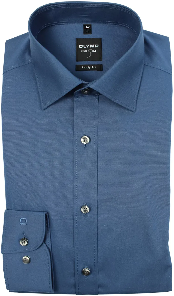 Olymp Level 5 overhemd rafblauw body fit