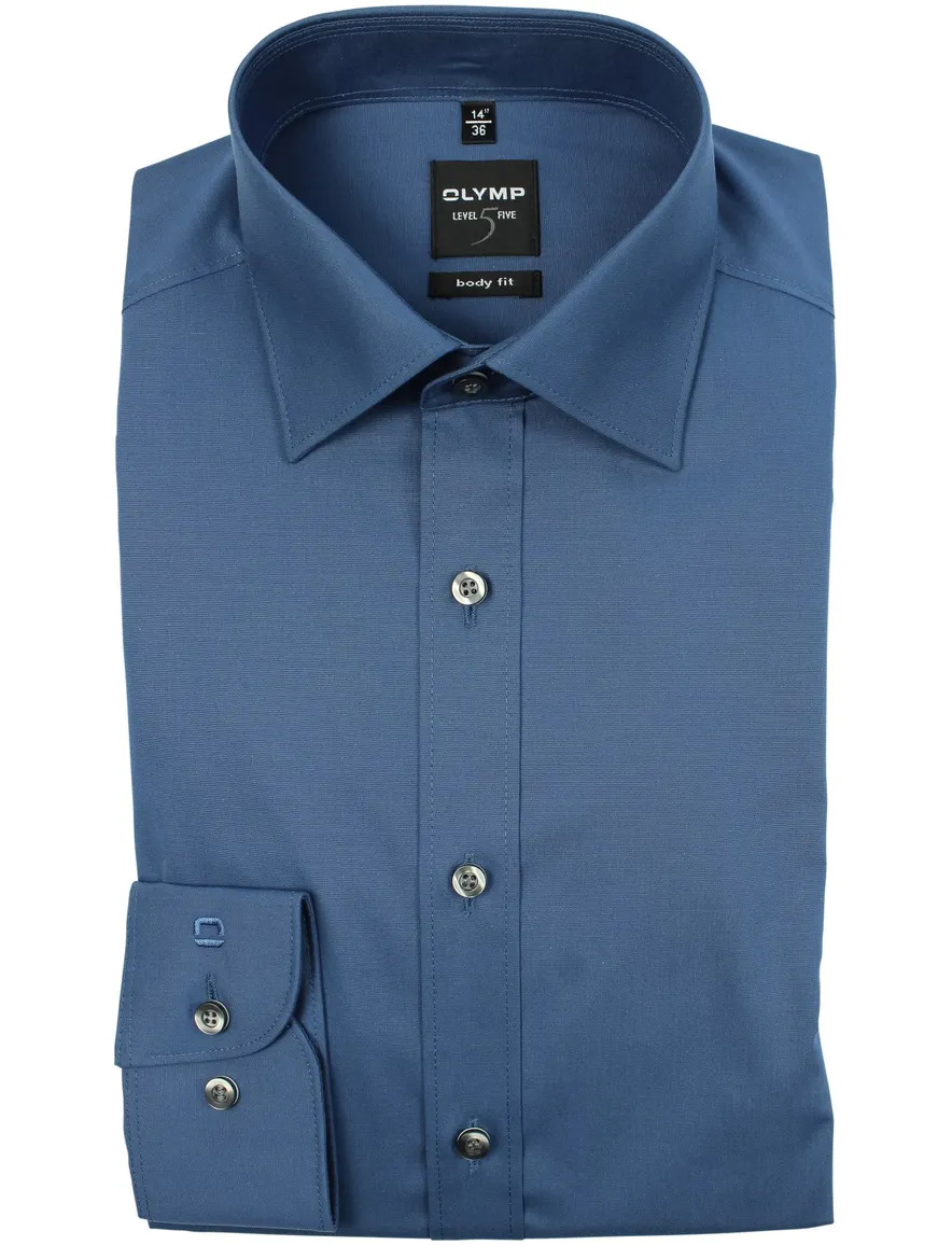 Olymp Level 5 overhemd rafblauw body fit