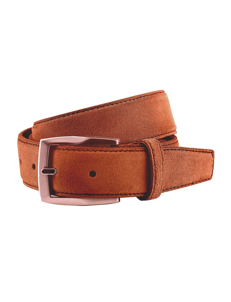Lindenmann riem cognac suède