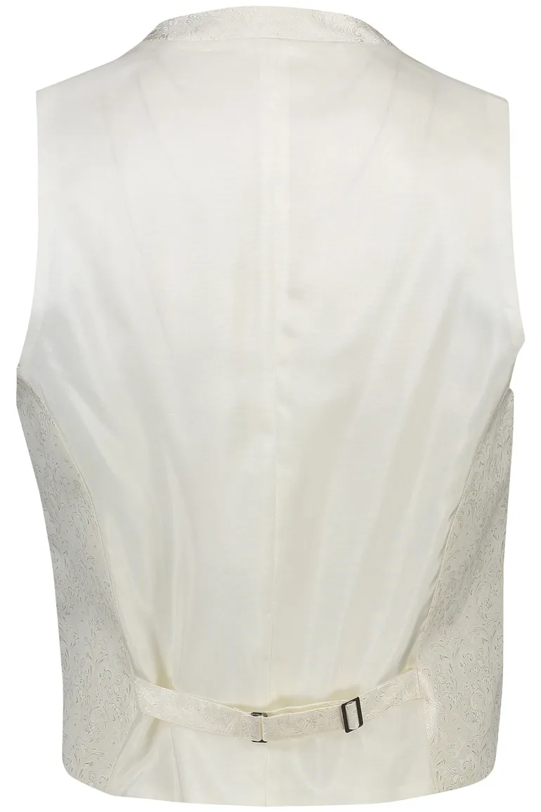 Trouwgilet ecru Digel met patroon