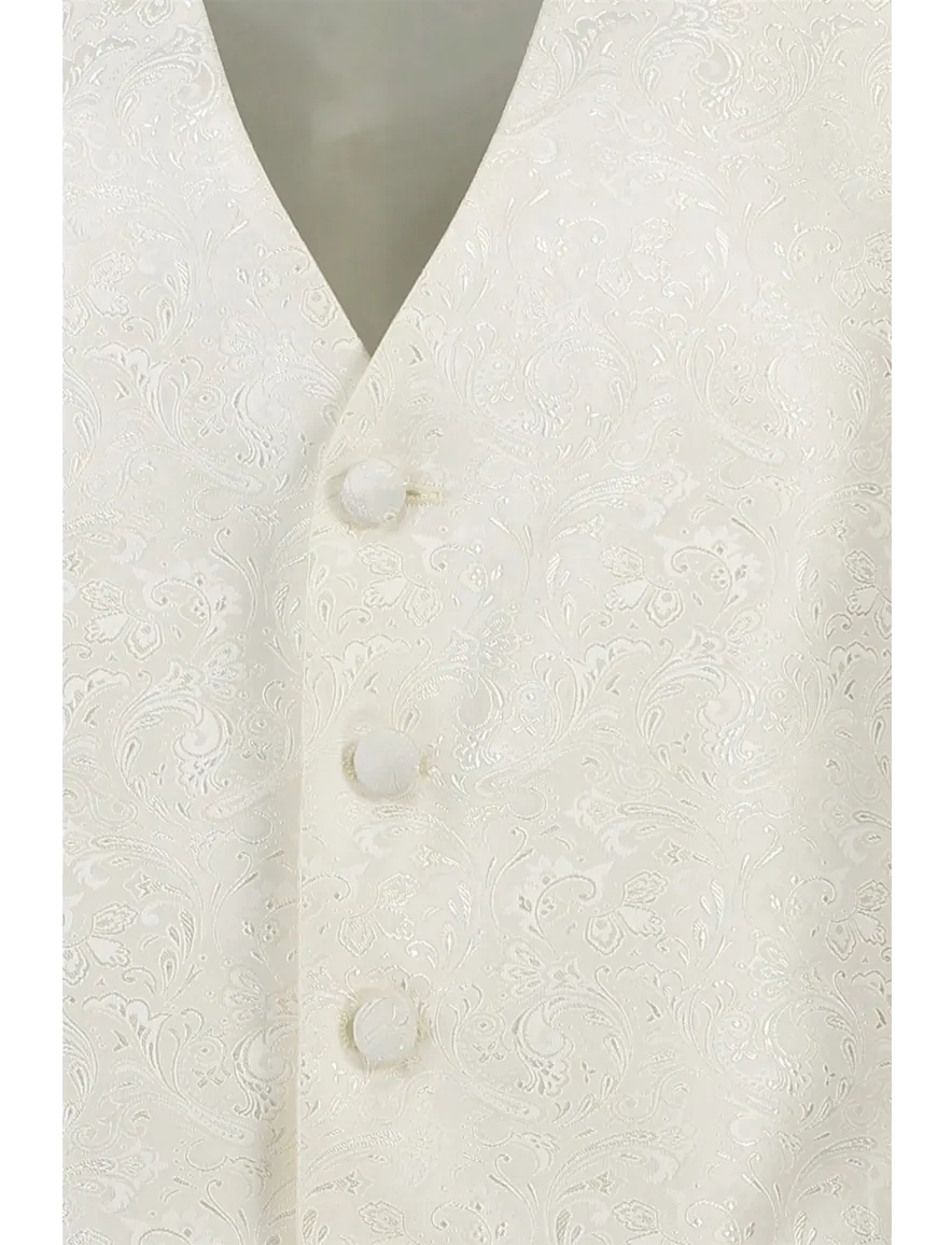 Trouwgilet ecru Digel met patroon
