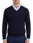 Olymp v-hals trui donkerblauw merinowol