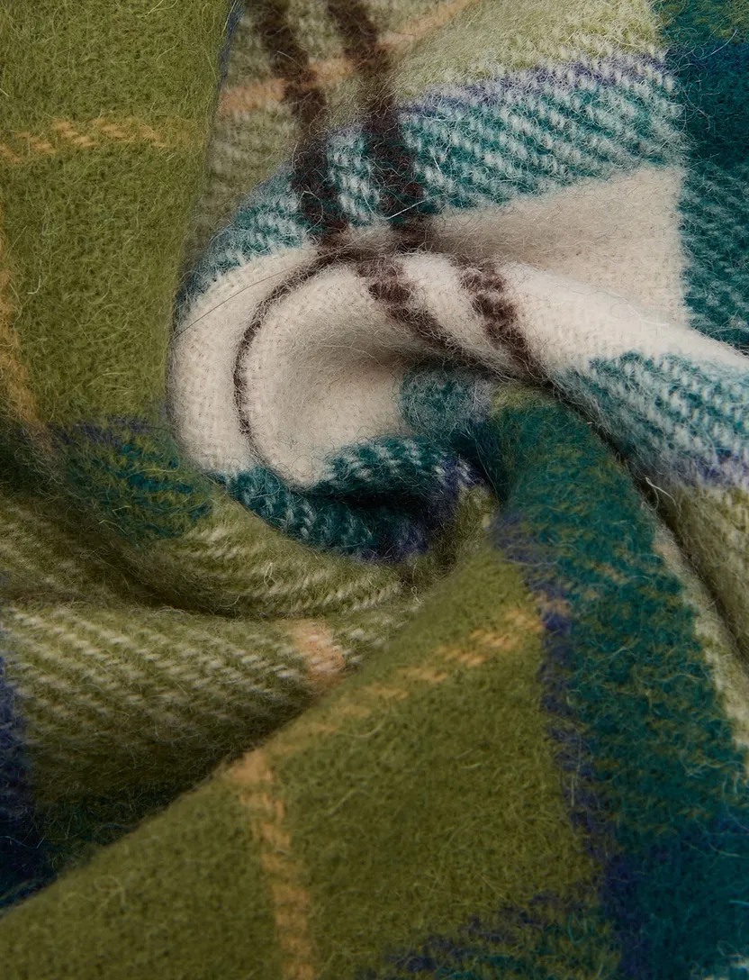 Barbour sjaal groen geruit wol