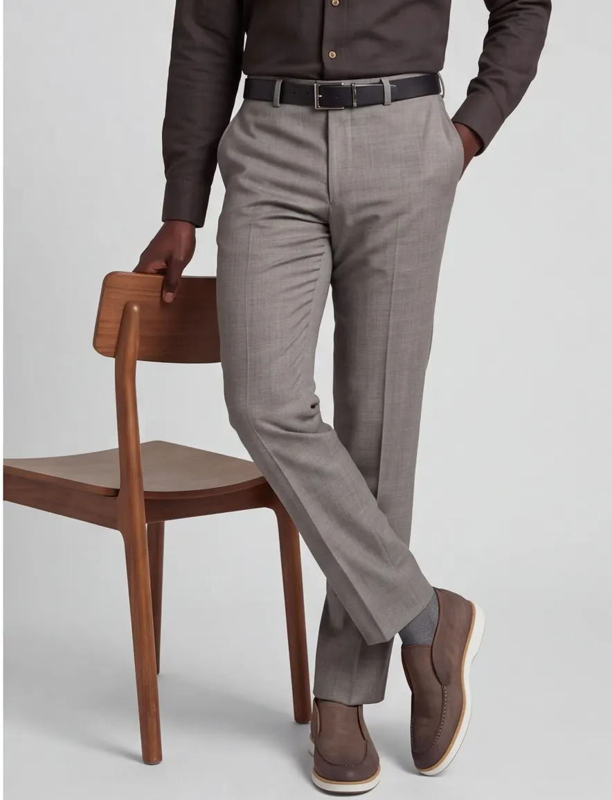 M.E.N.S. pantalon light wool grijs Madrid