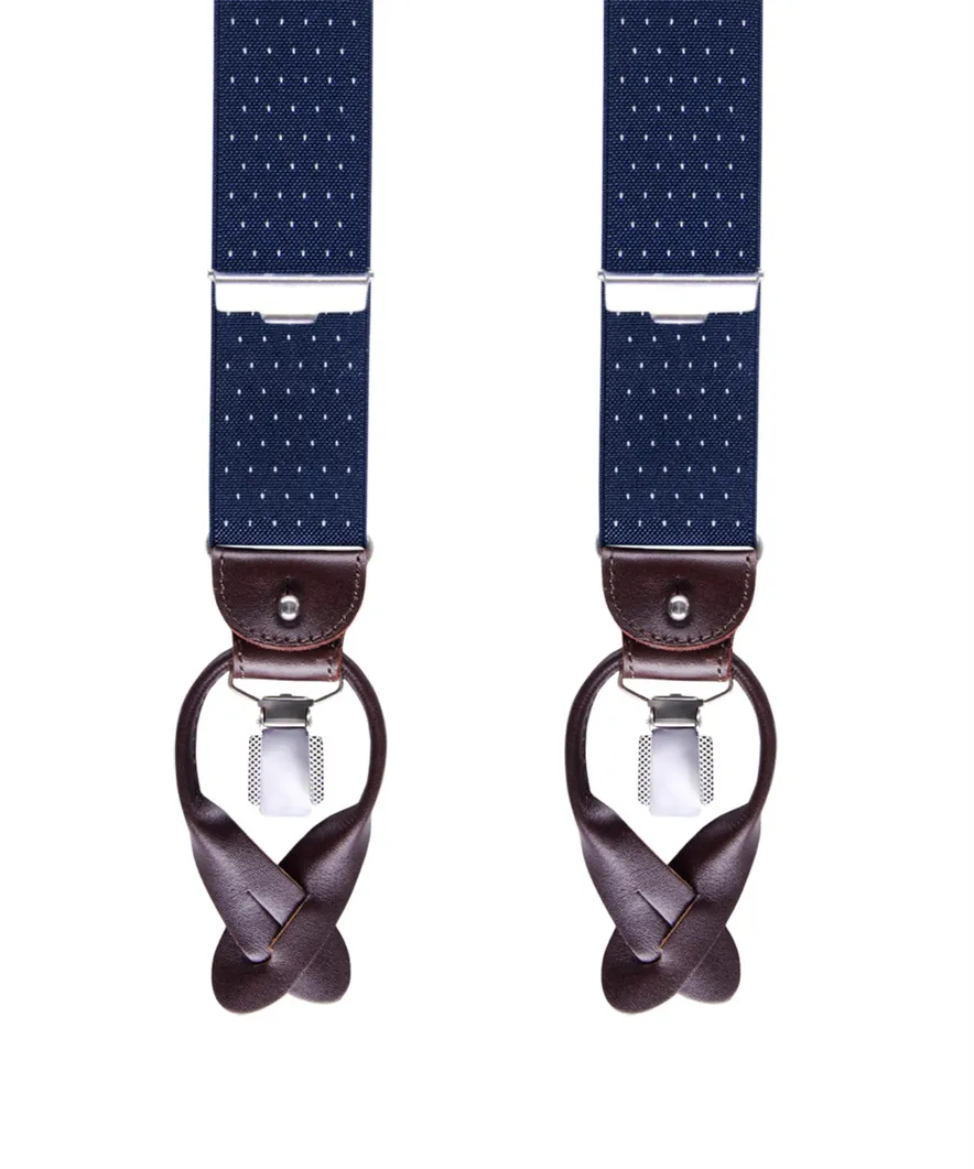 Profuomo bretels marineblauw dot 36 MM