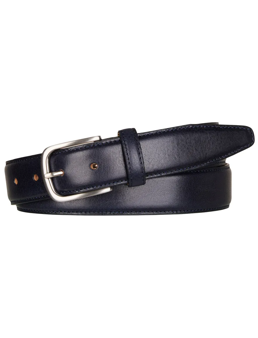Profuomo herenriem navy blue calf leather