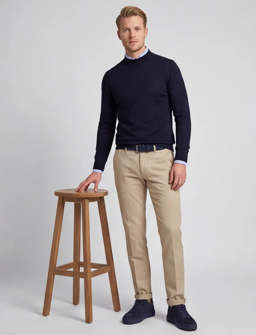 Maerz turtle neck navy merinowol