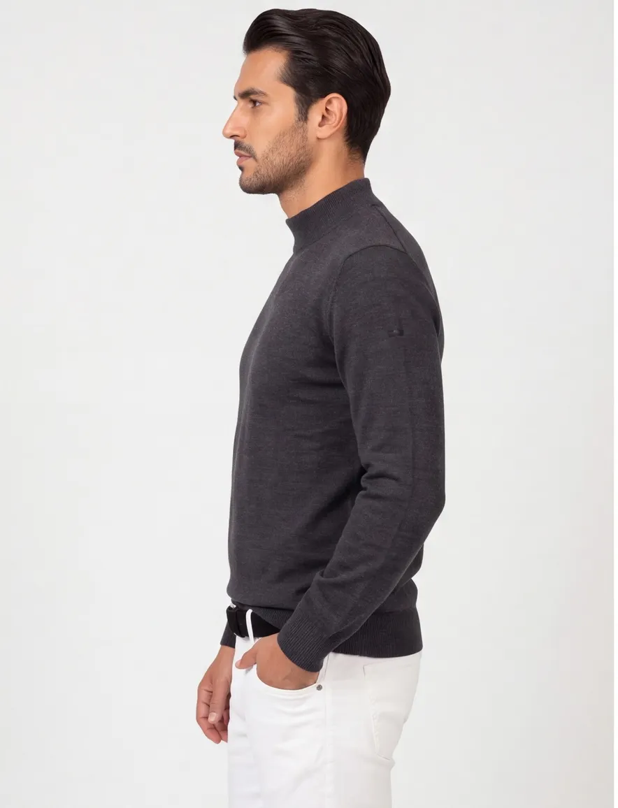 Maerz trui turtle neck antraciet merinowol
