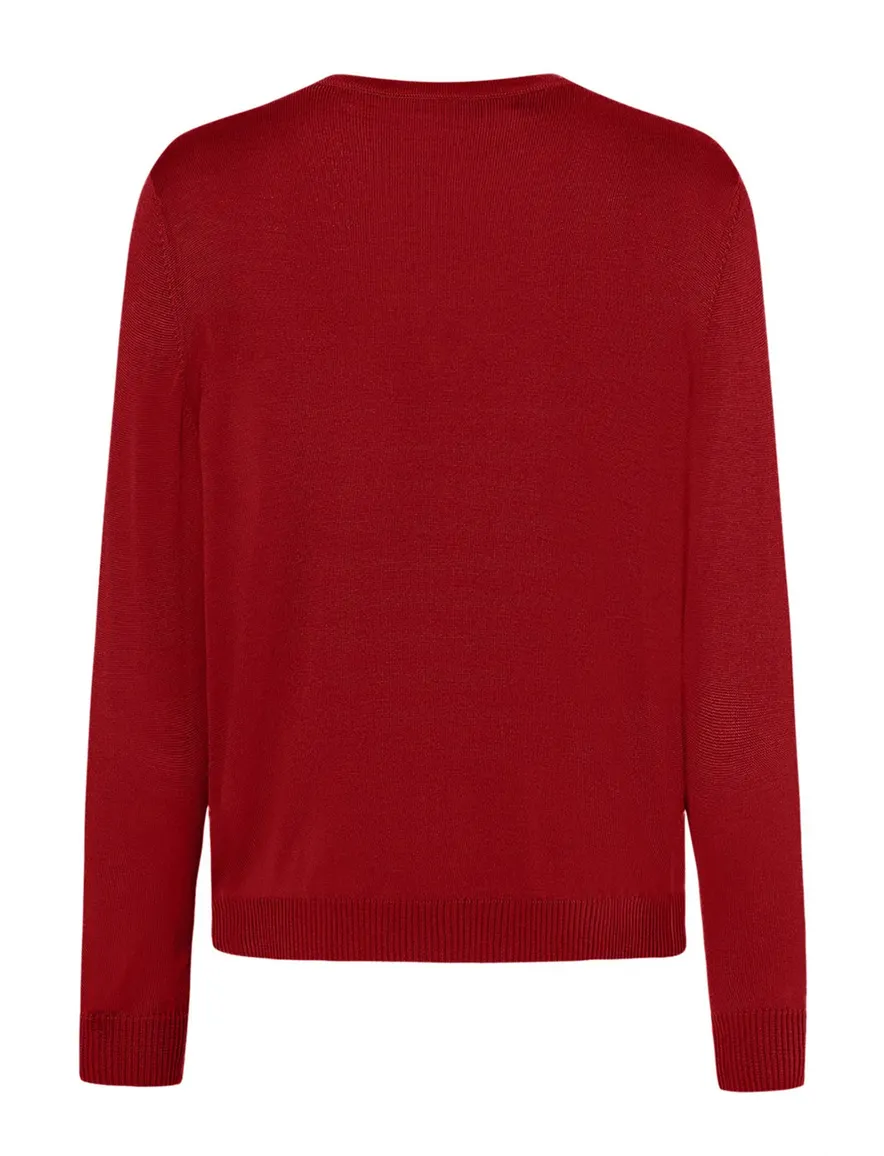 Maerz pullover rood merinowol v-hals