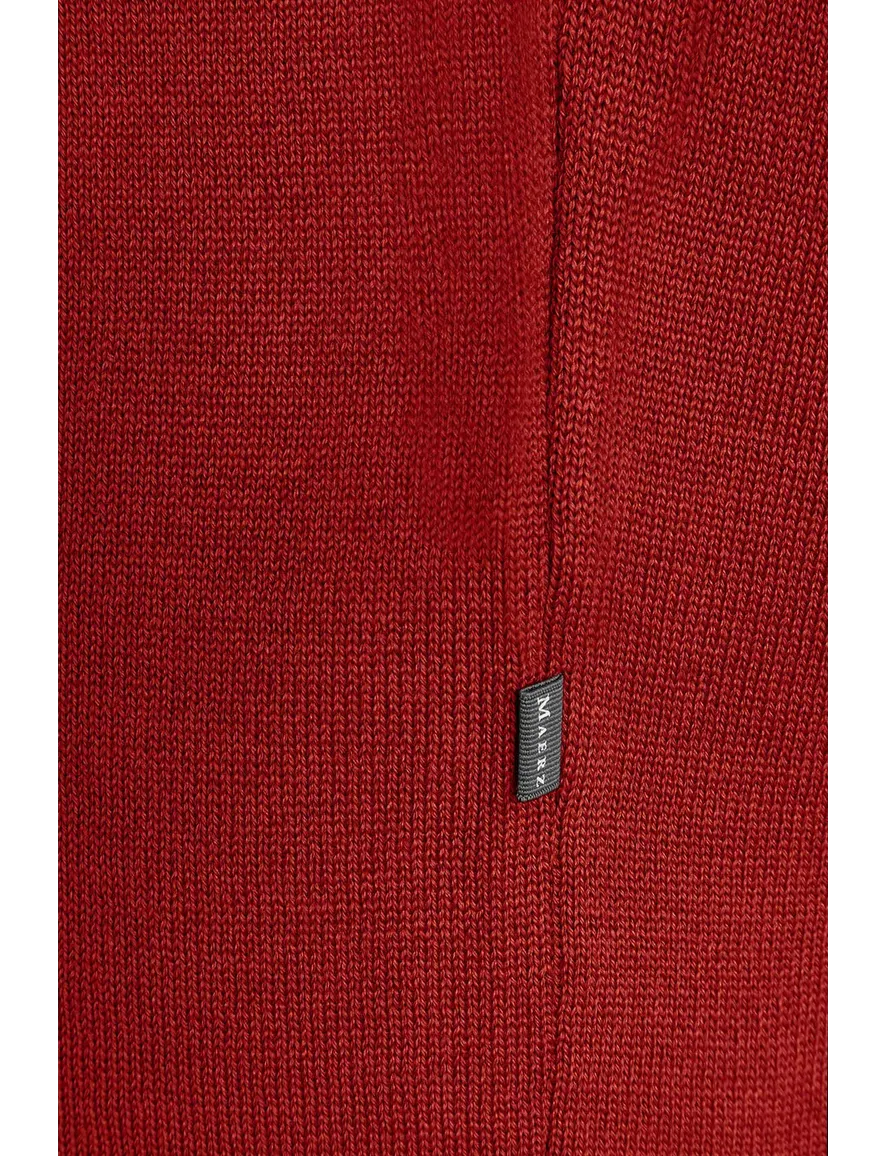 Maerz pullover rood merinowol v-hals