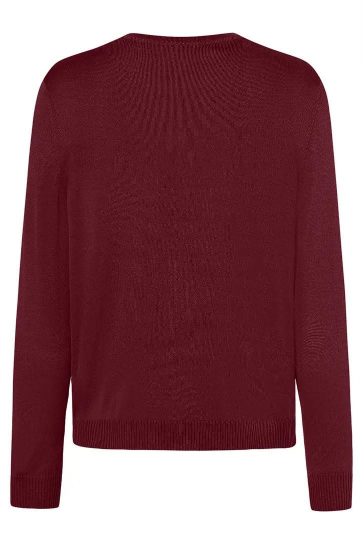 Maerz herentrui v-hals bordeaux merinowol