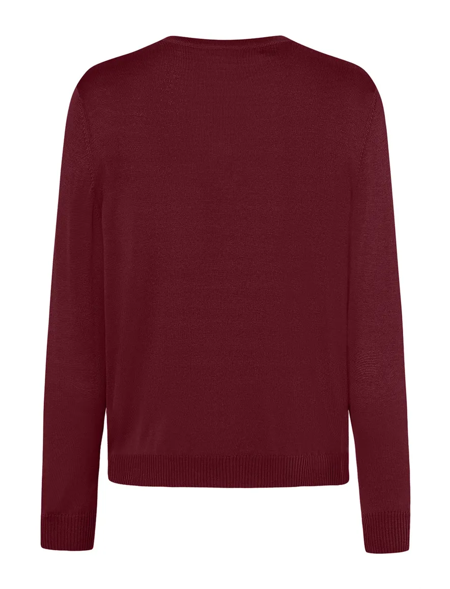Maerz herentrui v-hals bordeaux merinowol