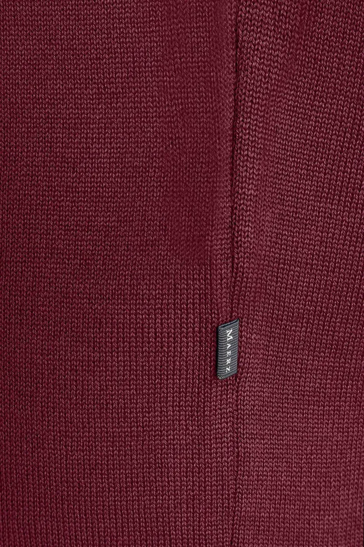 Maerz herentrui v-hals bordeaux merinowol
