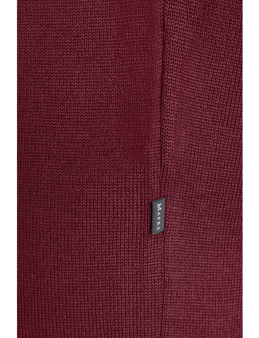 Maerz herentrui v-hals bordeaux merinowol