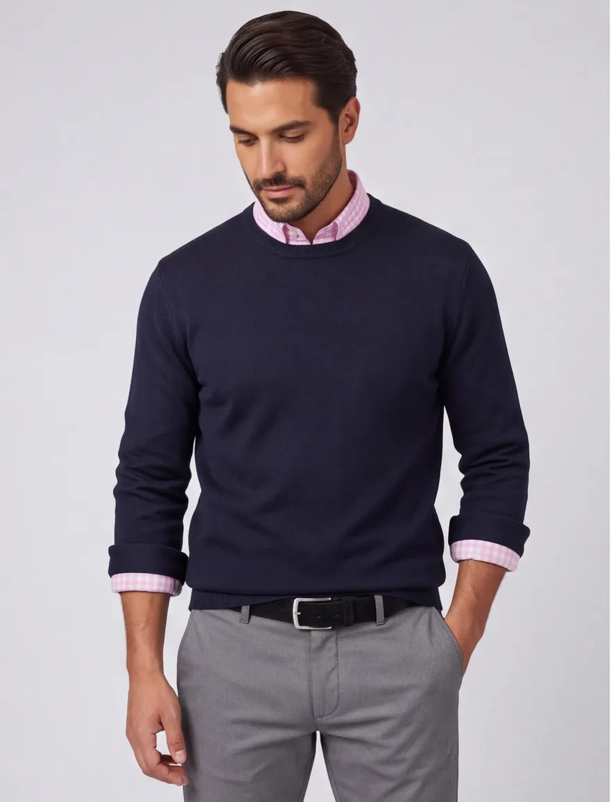 Maerz pullover ronde hals zwart merinowol